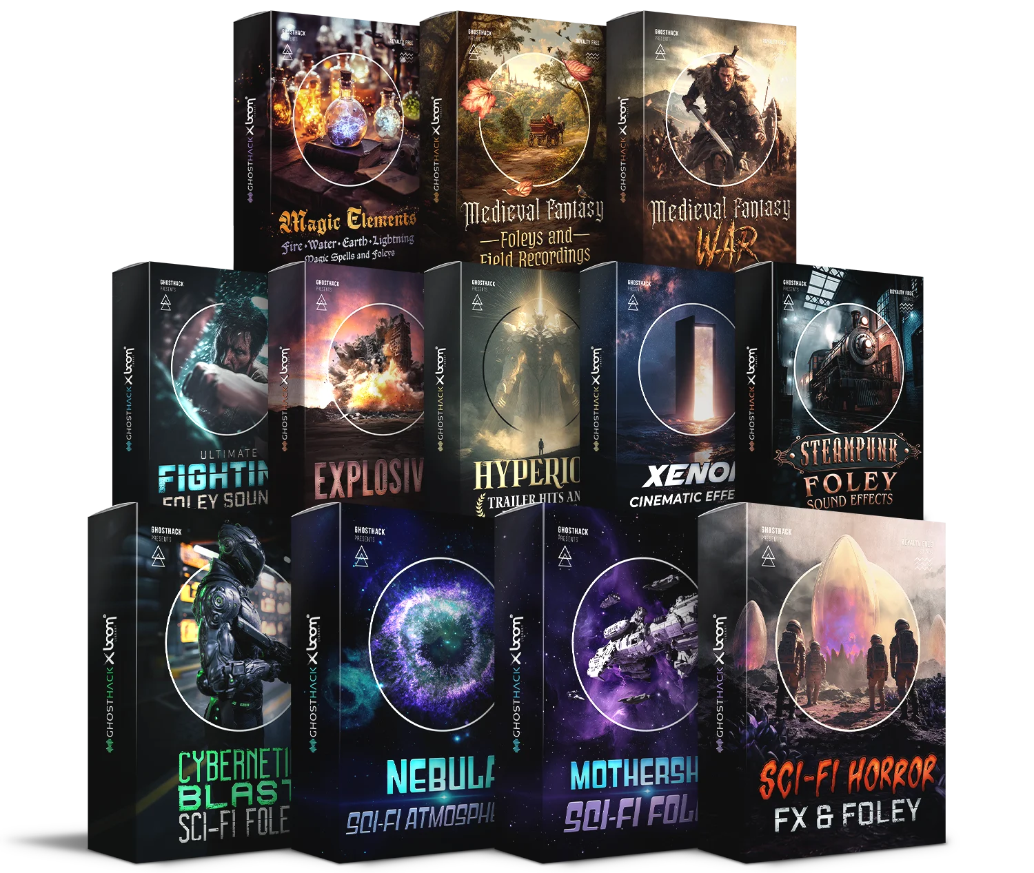 12套电影级科幻史诗魔法赛博朋克战争格斗爆炸预告片无损音效包