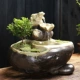 Nhà đài phun nước thiết bị cảnh quan cây cảnh tuần hoàn bơm Zen cây xanh thanh lọc đồ trang trí máy tính để bàn nhỏ - Trang trí nội thất
