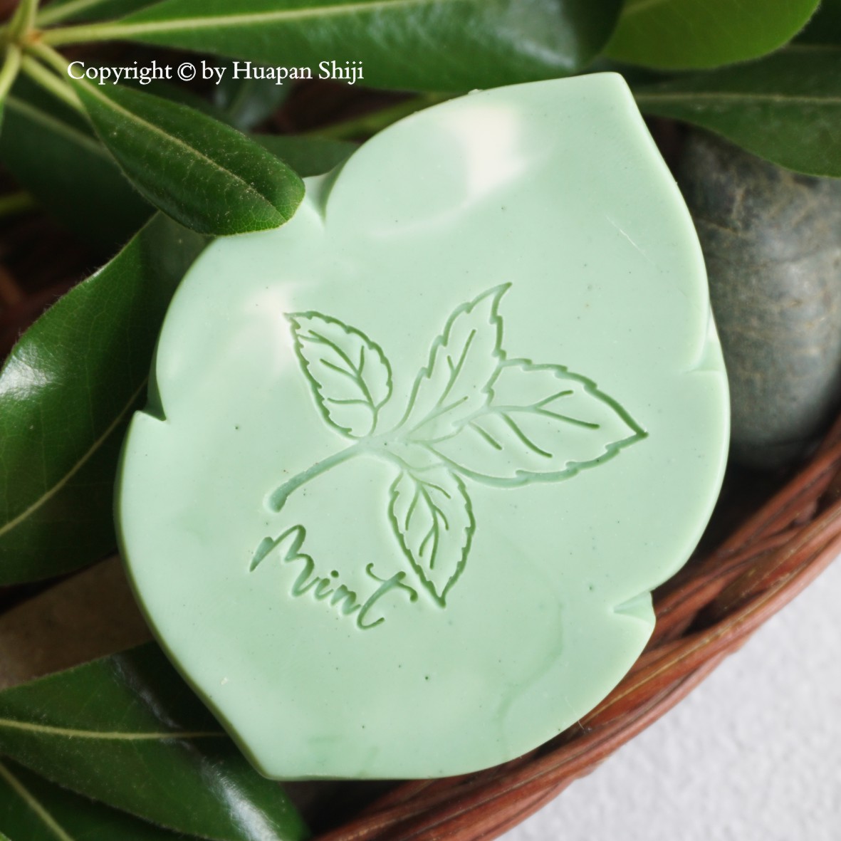 (HP2064)4x4 mint chapter mint mint leaves plant English exquisite acrylic soap chapter