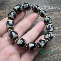 Nepalese Tibetan weathered old dzi beads tiger tooth dzi beads bracelet for men and women multi-treasure ethnic style jade bracelets