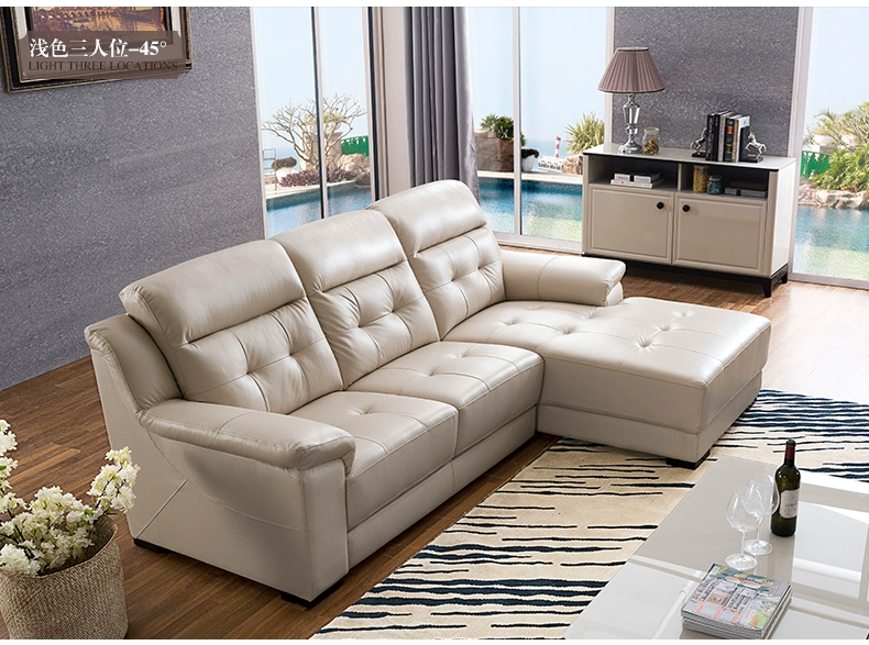 Chúc mừng thành phố đồ nội thất sofa da bò da sofa phòng khách căn hộ kích thước phong cách tối giản 5195 New - Ghế sô pha