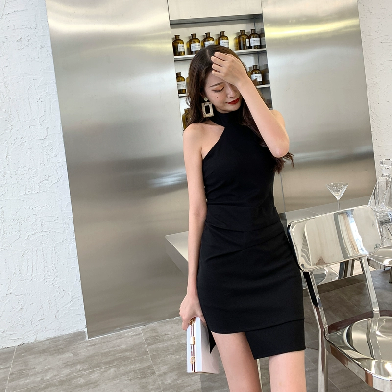 Đêm của phụ nữ gợi cảm 2020 tiệc mới mini váy quây đen bó sát váy bó sát cơ thể gói hông ngắn - Váy eo cao