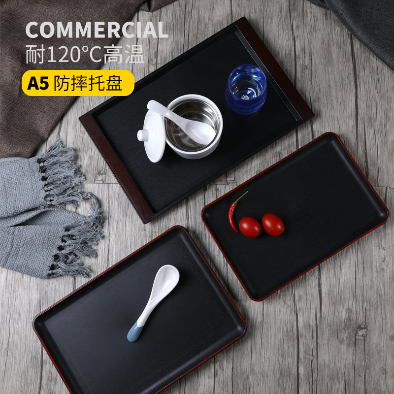 Advanced Day Rectangular Red Side Wood Grain Nursery Hotel Supplies KTV Nursery Dining Room Non-slip Resistant Coffee