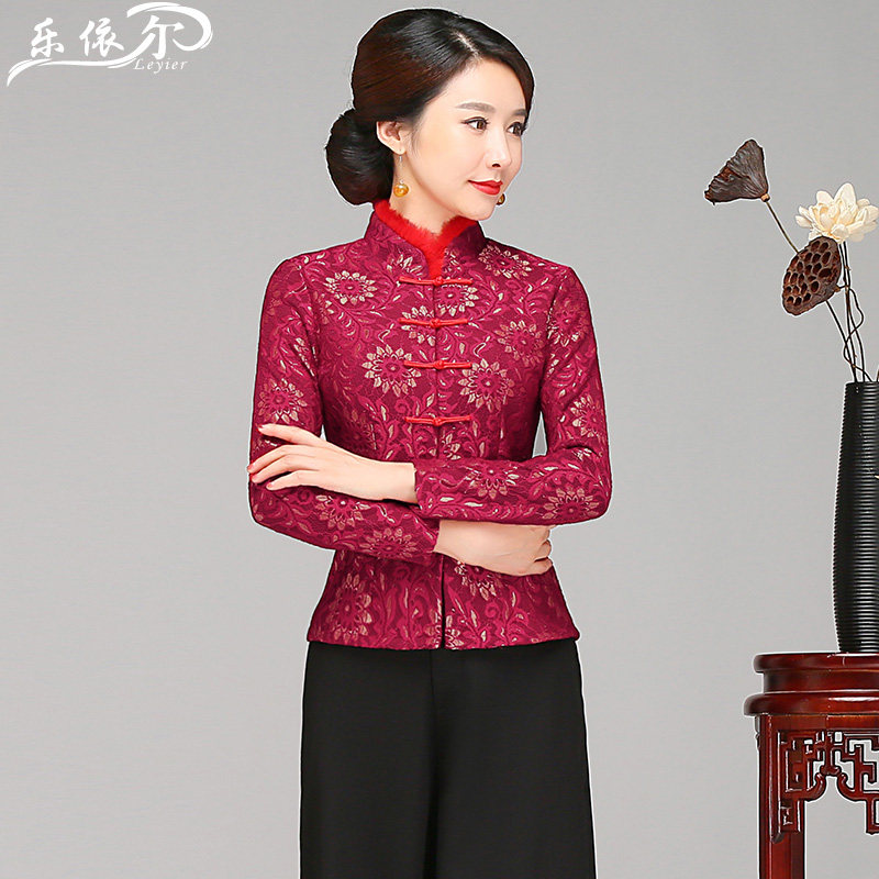Autumn and winter lace Tang cheongsam women's jacket short 2021 wedding banquet mother Xi mother-in-law cheongsam wedding dress size