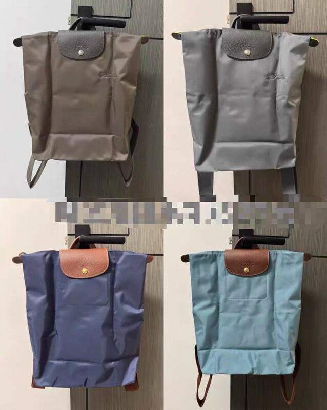 Authentic Longchamp Nylon Backpack Navy Blue Graphite Gray Pebble All Black Beige Paper White