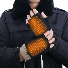 USB-тапочки, перчатки 保暖手套usb手套毛绒移动电源电脑加热手套半指翻盖手套 Libriza