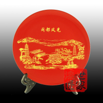 Fuzhou born lacquerware plate ornaments Fuzhou Sanbao characteristic crafts customization-Min capital ancient rhyme Chinese Red