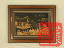 Fujian Fuzhou characteristic Sanbao Rongcheng scenery plane cork painting carving pendant abroad housewarming Business Celebration gifts