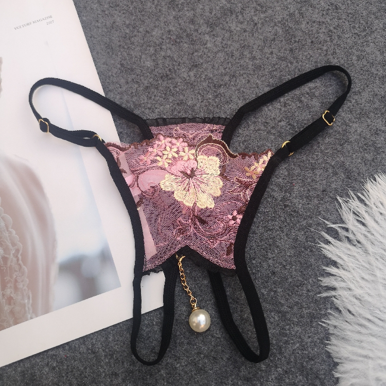 French Sexy Pending Panties Lace Embroidery Low Low Low Waist Texture Young Sexy Trouser Trouser Trouser