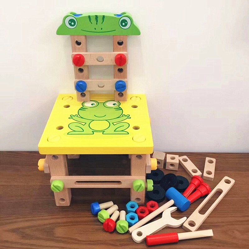 Multifunctional nut disassembly tool combination Luban chair children hands-on operation ability to assemble wooden toys