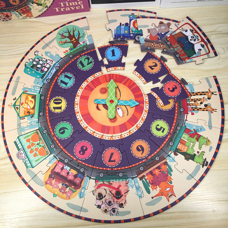 mideer Milu large block digital clock puzzle paper quality puzzle 2 years old 3-6 children's educational cognitive time toys