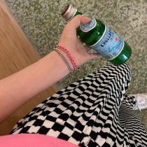 Spice girl pink splicing chain bracelet female summer double ins niche design feel accessories 2021 New Simple