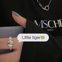 Cute Little Tiger Ring Opening Adjustable Fashion Personality Little Crowdfinger Ring Ring Girl Ins Hip Hop Tide