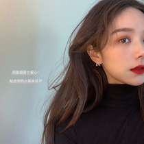 Stud earrings simple female small Korean temperament silver earrings 2021 new trend earrings cold wind net red design sense