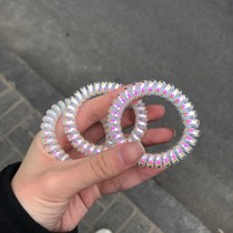 ins laser mermaid ji telephone line hair circle female Korean personality simple basic versatile hair rope hair ornaments F151