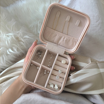 ins wind jewelry storage box Necklace earrings storage box Simple and exquisite small portable earrings ring jewelry box