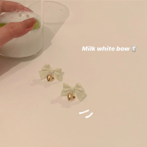 Summer bow love earrings female 2021 New Tide niche design sense temperament senior earrings