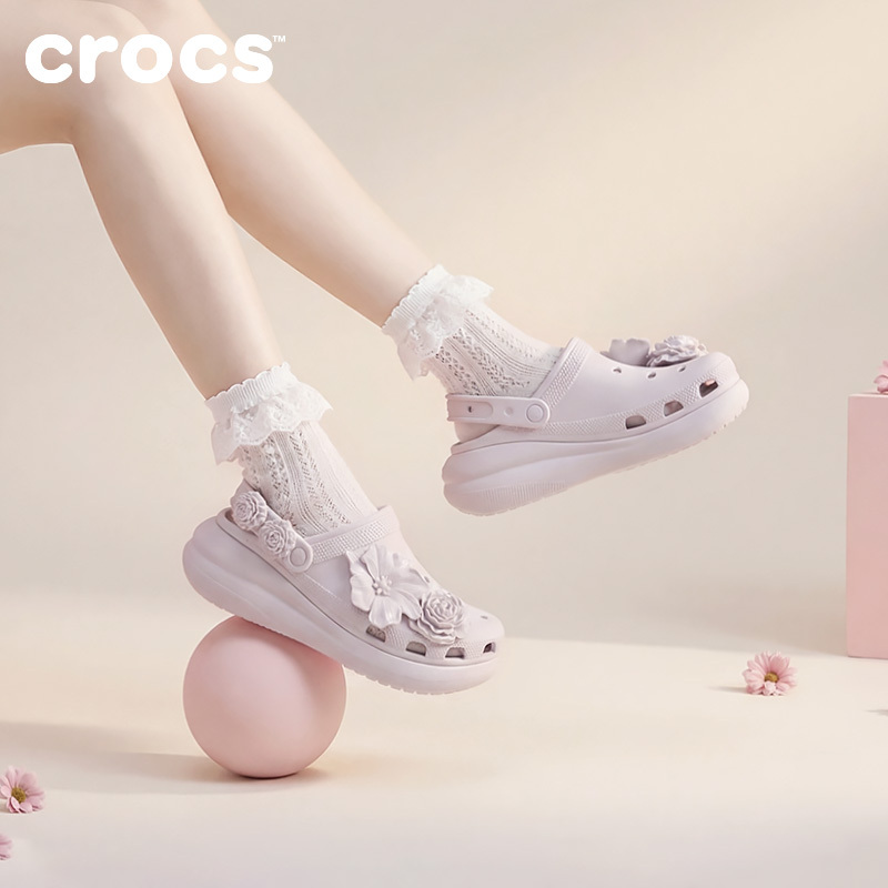 Crocs New Classic Puff Bouquet Clogs Women's Thick-Soled Height-Increasing Sandals Beach Shoes | 214943
