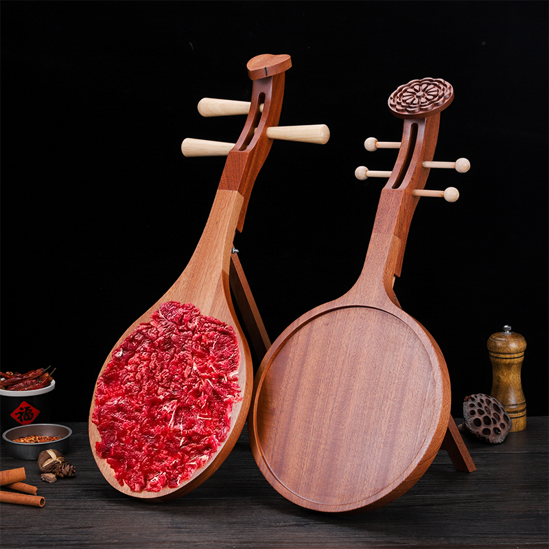 Creative Wooden Pipa-Shaped Tableware, Old Beijing Hot Pot Restaurant Shabu-Shabu Lamb Plate, Hand-Cut Beef Plate, Specialty Dinner Plate Creative Wooden Pipa-Shaped Tableware, Old Beijing Hot Pot Restaurant Shabu-Shabu Lamb Plate, Hand-Cut Beef Plate, Specialty Dinner Plate