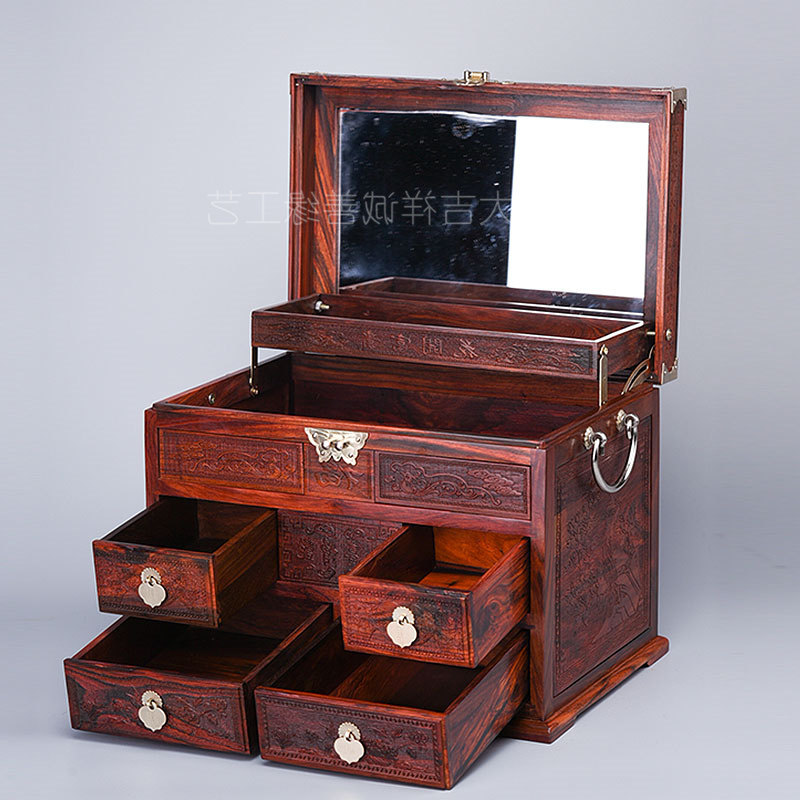 Wedding Celebration Solid Wood Retro First Decorated Box Wooden Red Wood Clear Classical Containing Box Doog Containing Box Red Acid Branches Wood