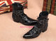 ຄົນອັບເດດ: ພາສາເກົາຫຼີບຸກຄະລິກກະພາບສູງ heeled-toe ເກີບຜູ້ຊາຍ Martin boots wedding shoes nightclub hairstylist leather shoes high-top men's shoes boots