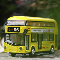 Double decker London bus bus toy Alloy bus model sound and light return car Childrens car