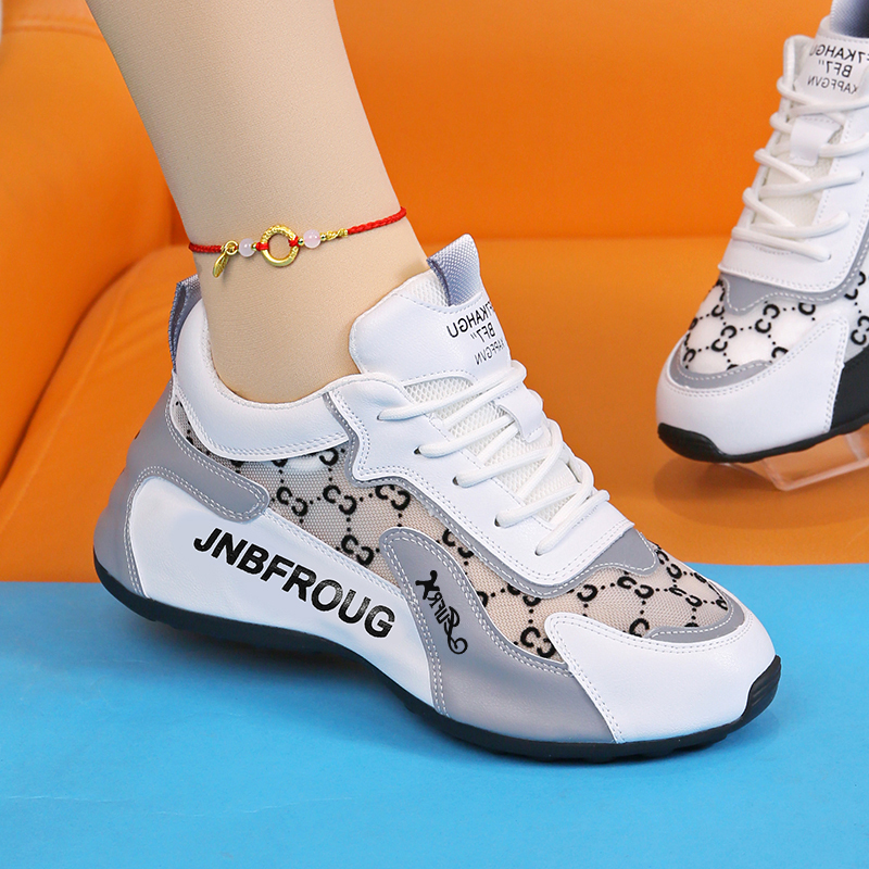 Summer Mesh Dad Shoes for Women, Breathable Mesh Fashion Casual Shoes, Versatile Dance Shoes, Running Genuine Leather Women's Shoes