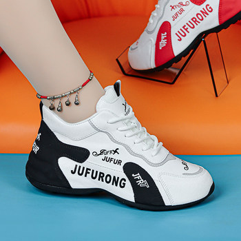 Genuine Leather Thick-Soled Dad Shoes 2025 Autumn New Fashion Versatile Sports Casual Shoes Women's Internet Celebrity Hot-Selling Running Shoes