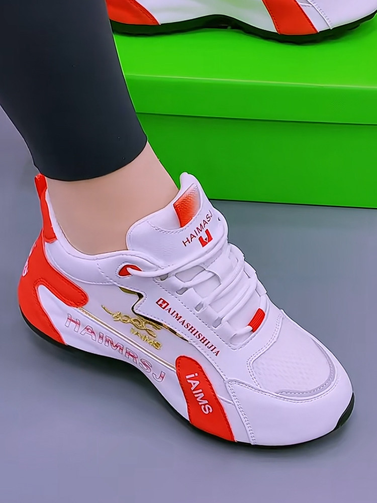 Genuine Leather Women's Shoes 2025 New Model Mesh Breathable Dad Shoes Internet Celebrity Hot Style Soft Sole Non-Slip Sports Casual Shoes Mesh Shoes