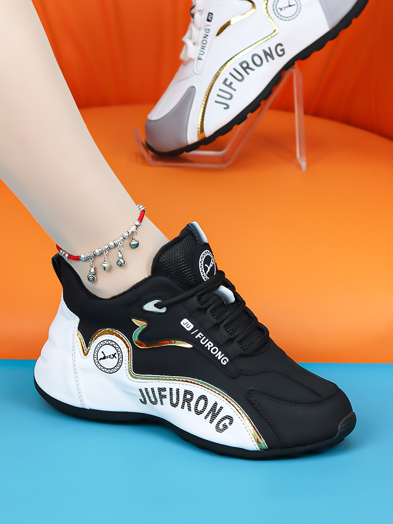 Autumn and Winter Sports Shoes for Women, 2025 New Style, Fleece-Lined, Warm Couple Shoes, Soft Sole, Non-Slip, Wear-Resistant, Leather Dad Shoes