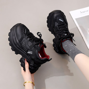 Genuine Leather Thick-Soled Height-Increasing Dad Shoes for Women, 2026 Spring and Autumn New Style, Fashionable, Comfortable, Versatile, Commuting, Casual Sneakers