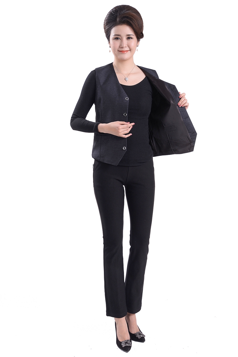 Người trung niên và người già mùa xuân và mùa thu không tay của phụ nữ áo vest ngắn mẹ áo vest mỏng vest nữ mặc vest mùa hè áo kiểu nữ trung niên