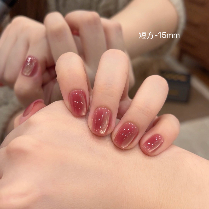 Mozai Original [Wine-Stained Bayberry] Handmade Wearable Nail Art New Gentle High-End Nail Art 0006