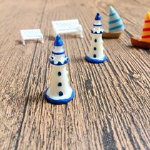 Fish Tank Decoration Plastic Crafts Mediterranean Style Lighthouse Landscape Accessories cake Water ethnic supplies