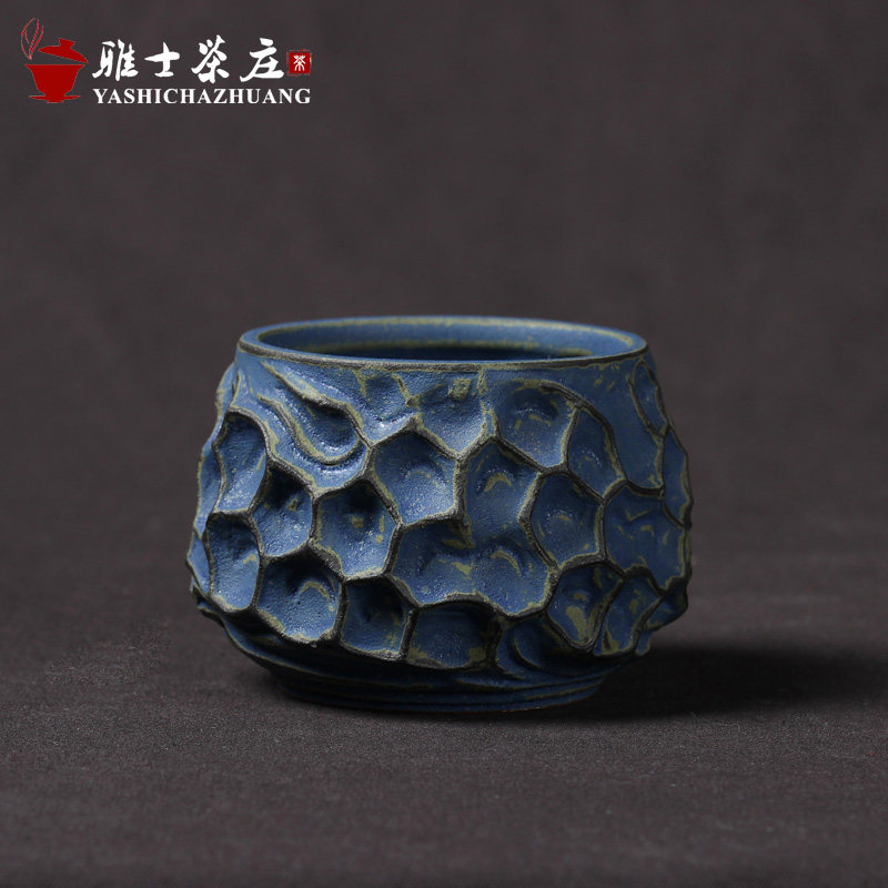Chen Weichun handmade Japanese hammered hammer pattern coarse pottery tea cup Cup Cup Cup Single Cup kung fu tea set large capacity Master Cup
