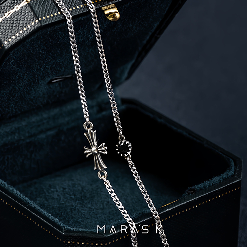 Glasses Chain, Neck-Hanging Original Design, 925 Silver, Pure Silver, Cross-Shaped, Fashionable and Trendy Chain, Eyeglass Chain, Lanyard