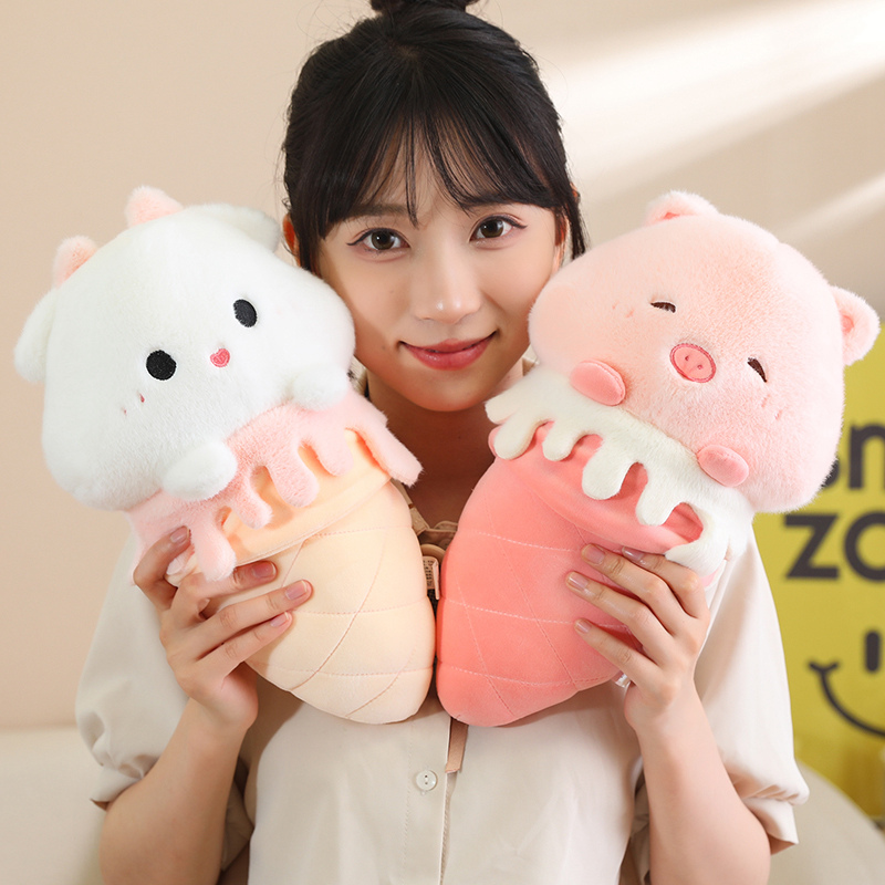漫画のアイスクリーム動物人形ぬいぐるみコーン人形ラグドール女の子への子供の日の誕生日プレゼント