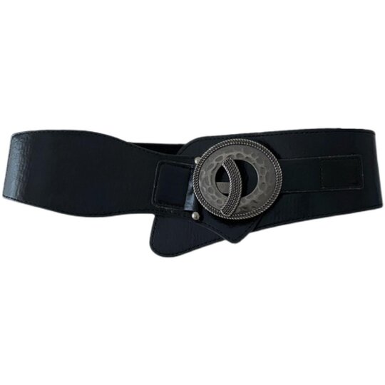 Black Vintage Genuine Leather Belt for Women, Decorative Accessory for Suits, Trench Coats, Sweaters, and Coats, Versatile Extra-Wide Waist Belt
