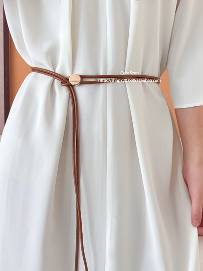 High-End Dress Belt for Women, Decorative 2025 New Fashion Versatile Soft Leather Knotted Waistband for Women's Dresses in Summer