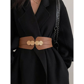 Brown Genuine Leather Women's Coat Belt, Decorative Accessory for Trench Coats and Dresses, Autumn and Winter High-End Waist Belt, 2025 New Model
