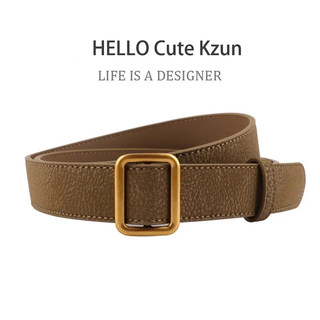 Caramel-Colored Genuine Leather Women's Belt, 2025 New Fashion Versatile High-End Belt, Women's Decorative Trouser Belt for Autumn