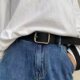 High-End Coffee-Colored Genuine Leather Women's Belt for Jeans, 2025 New Fashion Wide Belt Trendy Belt