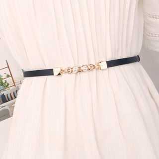 Small Pearl Belt for Women 2025 New Style Genuine Leather Thin Belt for Women to Match Dresses, High-End Fashion Versatile for Summer