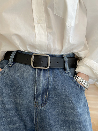 High-End Black Genuine Leather Women's Belt for Jeans, 2025 New Fashion Belt, Versatile Women's Belt