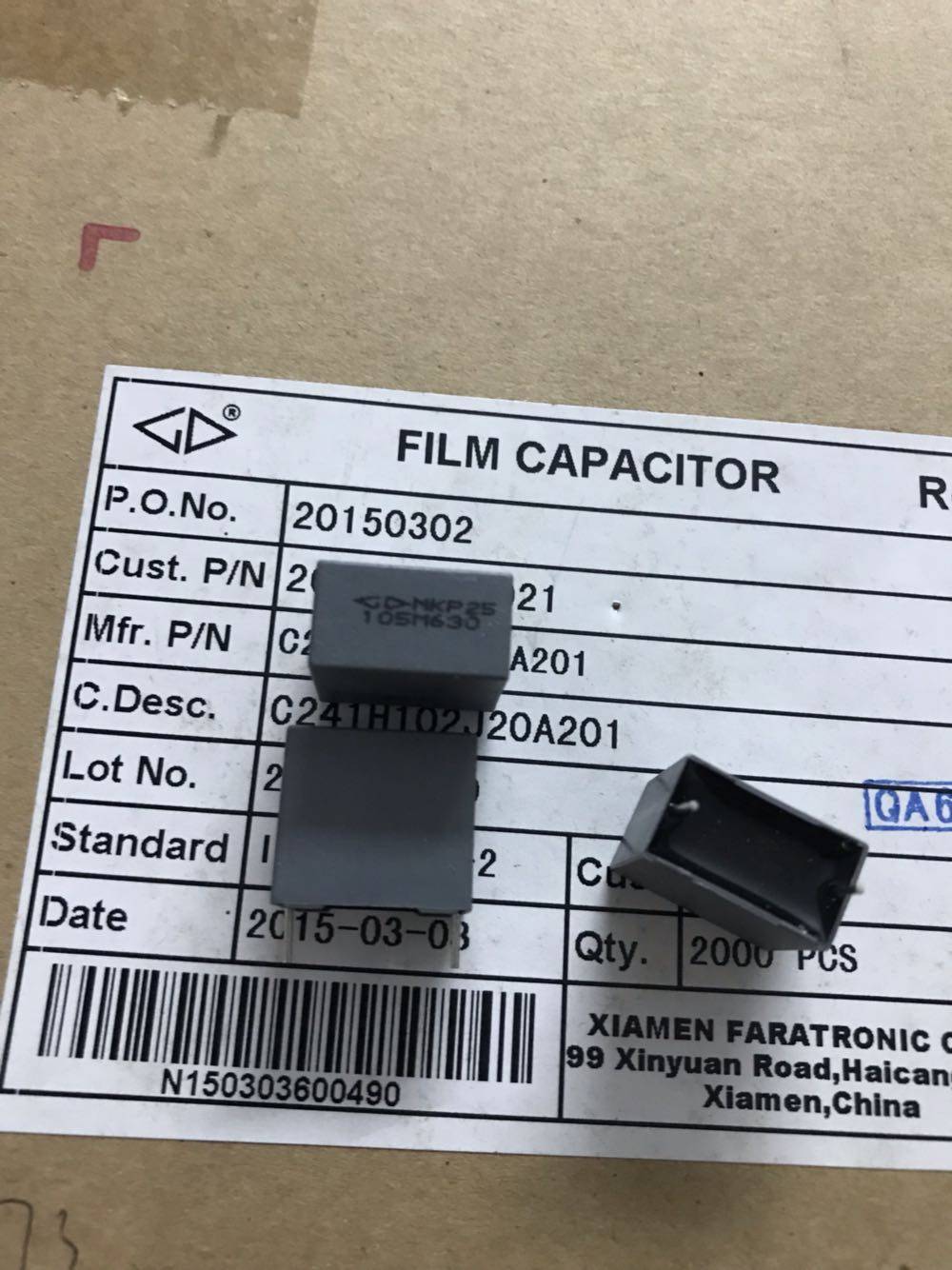 Faramon gauge capacitor 105J K 630V P15MMMKP25 105K 105K 630V 1uF 630V original dress