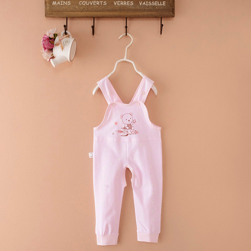 Newborn baby pure cotton warm pants 0-12 month male and female baby open gear shoulder button sling with trousers even body protective belted trousers