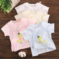 Summer slim fit cool short sleeves 0-12 months male and female baby breathable blouse freshman baby pure cotton half sleeve summer dress