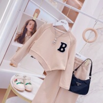 Girls suit 2022 spring dress new childhood Hans Han - Edition irregular sweater childrens broad legs two sets