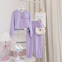 Girls leisure suit three pieces of 2022 new products in the spring - fall sports suit for childrens Korean Edition