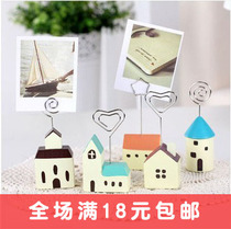 Small second class creative Mediterranean room wooden message folder note Photo clip photo clip note clip desktop with ornaments